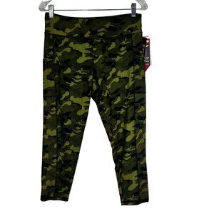 Take A Walk Camo Leggings Womens Large Green New Fitted Stretchy